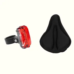 fccracing Bicycle Saddle Bag and Back Flash Light Combo-Super Bright Light & Soft Cushion Saddle Cover Free Size-picture-28