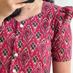 pf pink fantasy Pure Cotton Stitched Anarkali Gown image 3