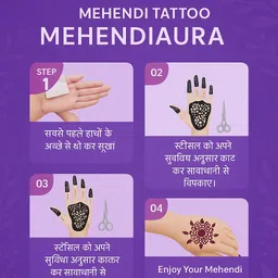 mehendiaura Mehandi Stencil For Female hands bridal, Mehendi Design Sticker Stencil image 4