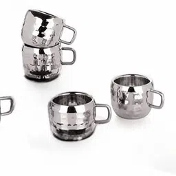 steeple Pack of 6 Stainless Steel Steel Tea Cup, Tea Cup Set Of 6, Tea Cup, Tea Cup Set Double Wall Hemmer-picture-27