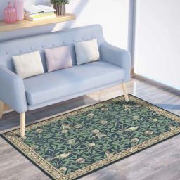 presto Green Floral Polyester 3 ft x 5 ft Machine made Carpet-picture-6