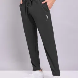 silkgrid Men Printed Black, Grey Track Pants image 3
