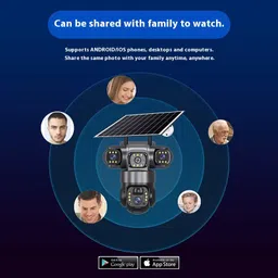 AVOIHS SIM Camera Solar Powered 3 Lens Bullet+ PTZ 10X Zoom Night Vision TwoWay Audio Security Camera image 5