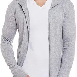 Men Kimono Style Full Sleeve Grey Shrug-image-66