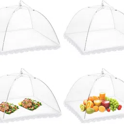 supvox 4 Pack Food Cover Tents Reusable and Collapsible Screen Net Protectors 15 inch Lid-picture-19