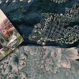 zrc Unstitched Pure Cotton Salwar Suit Material Embroidered, Floral Print, Printed image 2