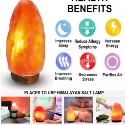 reena enterprises Himalayan Rock Salt Lamp for Energy, Vastu, Healing, Peace, 1.5Kg Approx Table Lamps Lamp Shade image 3
