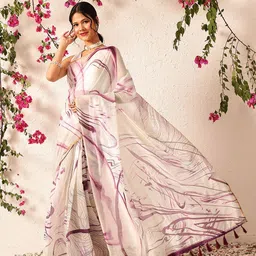 silk zone Ready to Wear Dyed Chanderi Cotton Blend Saree image 2