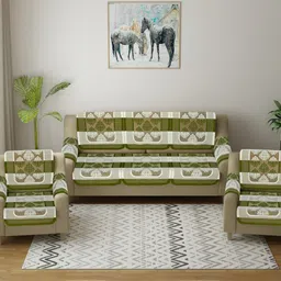 leafnest Polycotton Damask 3+1+1 Seater Sofa Cover-picture-27