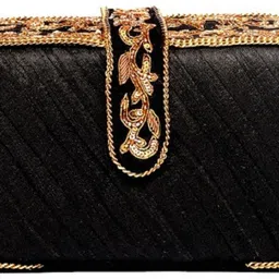 zain handicraft Party Black Clutch image 2