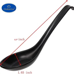 omkarixa 6 Melamine Spoons for Ramen, Miso, Japanese & Chinese Soups Melamine Soup Spoon Set image 2