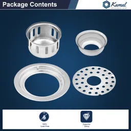 kamal Floor Stainless Steel Push Down Strainer image 5