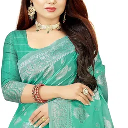 moda rapido Woven Banarasi Cotton Blend Saree image 3