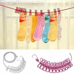 classycart Clothing Hanging 2 Hook Drying Roap Multicolor image 3