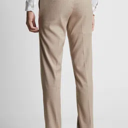 peter england Men Slim Fit Brown Polycotton Trousers image 2