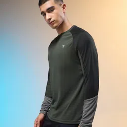 technosport Men Colorblock Round Neck Polyester Multicolor T-Shirt image 3