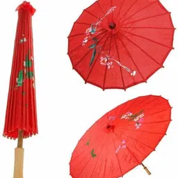 amaco Red Chines Traditional Clothes Handmade Bamboo wooden Umbrella Color(Red) for Party & photo shoot Umbrella image 2
