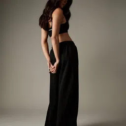 dockstreet Women Solid Black Track Pants image 3