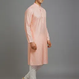 tibra collection Men Solid Cotton Blend Straight Kurta image 3