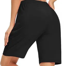southcity attires Solid Women Black Regular Shorts, Night Shorts, Basic Shorts, Casual Shorts image 4