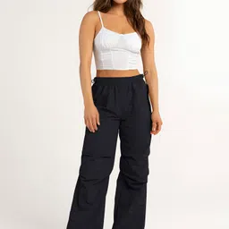 maniac Women Solid Black Track Pants image 5