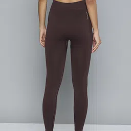 hrx by hrithik roshan Solid Women Brown Tights image 3