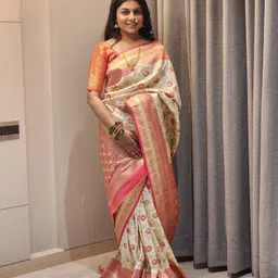 jagmohini Woven Banarasi Art Silk Saree image 1