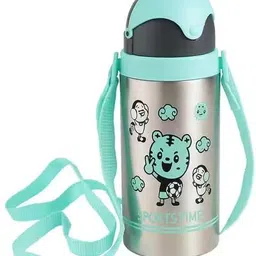 goyyoo Stainless Steel Leak-Proof Water Bottle with Straw & Strap for Kids - 500 ml image 1