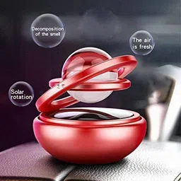selifaur Double Red Ring Solar Energy Car Air Freshener Orange 150ml Diffuser image 2