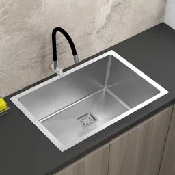frap Heavy Duty SS Kitchen Sink 24x18x9 Inch with Coupling, Hose & Drain Rack Vessel Sink-picture-12