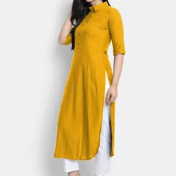 looknchoice Women Solid Viscose Rayon Straight Kurta-picture-25