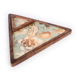 the home co. White Mango wood 10 Inch Triangle Appetizer Platters image 3