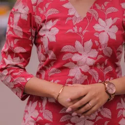 clothland Women Printed Cotton Blend A-line Kurta image 2