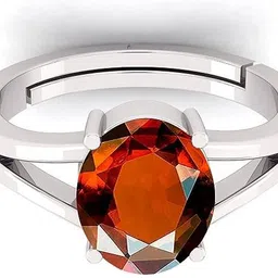 sidhgems 11.25 Ratti 10.00 Crt Hessonite Garnet Ring Ashtdhatu Original Natural Gomed Brass Garnet Silver Plated Ring-picture-34