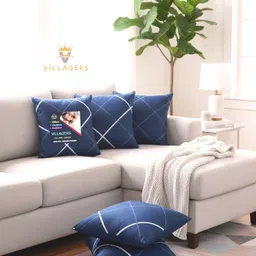 villagers Premium Cushion Set | (16x16 inch) Polyester Fibre Abstract Bolster Pack of 5-picture-18