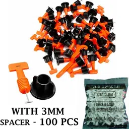getanyway Tile Leveling System 50 PC Kit With Special Wrench 1 PC & 3 MM Spacer 100 pc Tile Leveling System 1 mm Clip Only 100 PCS for Wall Floor Tool 100 Clips Non-magnetic Slip Level image 1