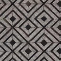 dazzhome Black & Brown Hair On Leather Geometrical Hand Woven 3ftX5ft Carpet image 4