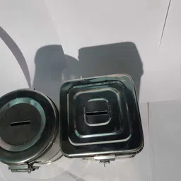 zinnu Steel Round Shape ,Squre shape Money Bank Piggy Banks Antique Coin Bank Box Money Organiser Gullak Coin/Money box/coin box Case Gift Item Coin Bank 1 (Silver) Coin Bank (Silver) Coin Bank image 3