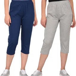 espresso Women Blue, Grey Capri-picture-25