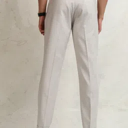 highlander Men Tapered Grey Cotton Blend Trousers image 2