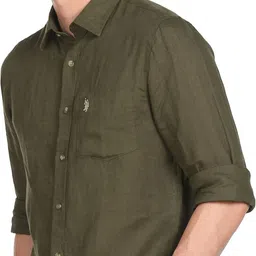 u.s. polo assn. Men Regular Fit Solid Spread Collar Casual Shirt-picture-16