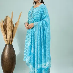 d k w Self Design Kurta, Trouser/Pant & Dupatta Set image 4