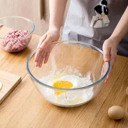 femora Borosilicate Glass Mixing Bowl Borosilicate Glass Microwave Safe Mixing Bowl Set - 3600 ML image 2