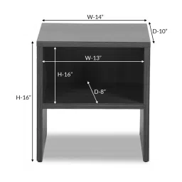 crystal furnitech Mercury Bedside Table in Walnut Finish image 3