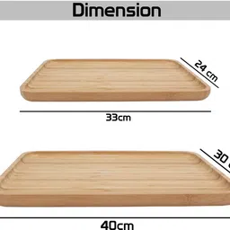 hokipo Wooden Bamboo Serving Tray Set Tray Serving Set image 5