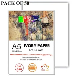 A5 Ivory Sheets - 210 GSM Unruled A5 210 gsm Craft paper-image-1