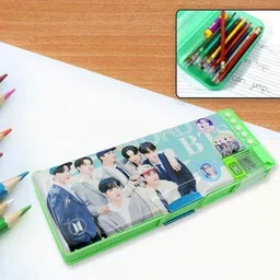 deodap BTS Versatile 2 - Compartment Compass Box | Dream Hub BTS Printed Art Plastic Pencil Box-picture-26