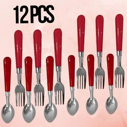 choices world Disposable Stainless Steel, Plastic Dessert Spoon, Ice-cream Spoon, Table Spoon Set image 1