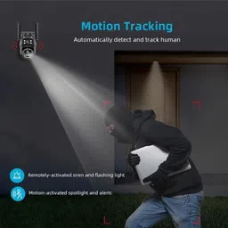 SROPX WiFi Dual Lens Outdoor Camera | PTZ 360° View & Smart Motion Alert Security Camera image 3