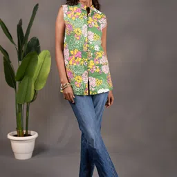 the behruz theory Floral Print Women Waistcoat-picture-46